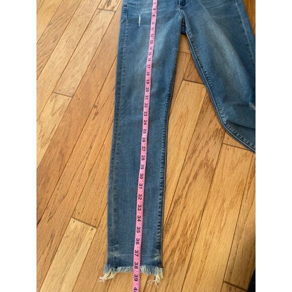 Lucky Brand Bridgette Skinny Womens mid-rise distressed frayed hem jeans sz 2/26 - Picture 11 of 11